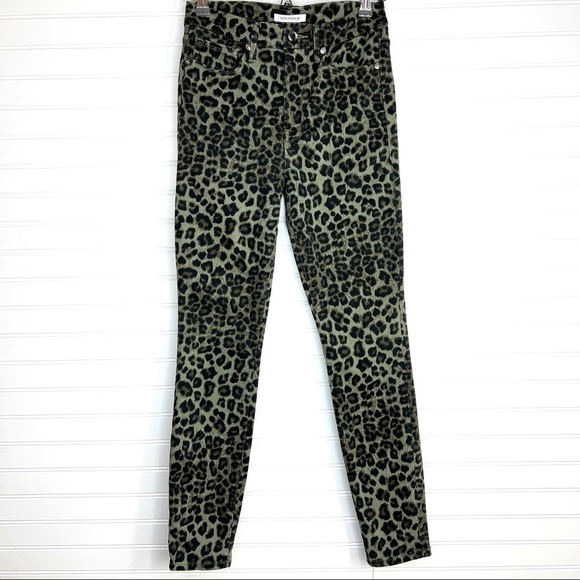 Good American Hi Rise Jegging Skinny Jeans GOOD WAIST Leopard Print Size 4/27 - Picture 2 of 11